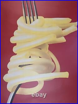 Original Vintage Pasta Razzia Poster Large Version Signed On Linen