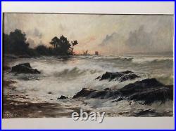 Paul Roux (1851-1918)'Brittany' Large Watercolour Antique, Signed