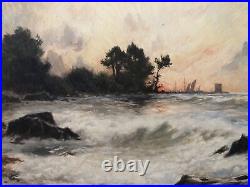 Paul Roux (1851-1918)'Brittany' Large Watercolour Antique, Signed