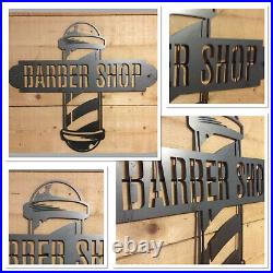 Premium Barber Shop metal Sign Hand Finished Large Business Wall Art