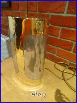 RARE David Marshall Signed 1985 large Brutalist brass aluminium cylindrical lamp