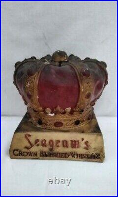 RARE LARGE Seagram's Crown Whisky Ceramic Crown Statue Antique Vintage Sign Old