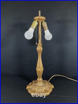 RARE SIGNED CHICAGO MOSAIC SHADE CO. TABLE LAMP With LARGE GLASS SHADE CIRCA 1910