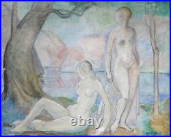 RENE MENDES FRANCE (1888-1985) SIGNED FRENCH LARGE FAUVISM OIL PAINTING (c. 1920)