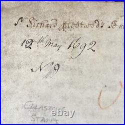 Rare 1692 Large Vellum Handwritten Indenture Manuscript Legal Document Old A3