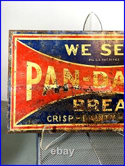 Rare 1920's Pan Dandy Bread Painted Tin Flange Sign General Store (chr)