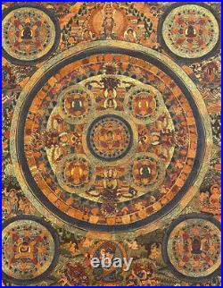 Rare Hand Painted Tibetan mandala thangka painting Buddha Om Signed Art 11