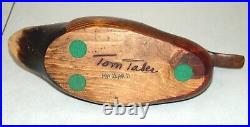 Rare! Large 15 Vtg 1980's TOM TABER Signed CARVED WOOD DECOY Mallard Duck