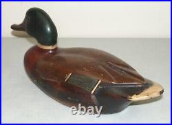 Rare! Large 15 Vtg 1980's TOM TABER Signed CARVED WOOD DECOY Mallard Duck