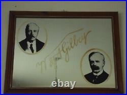 Rare Large Antique Advertising Gilbey Gin Founders Mirror Signed Commemorative