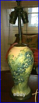 Rare Large Antique Weller Pottery Lamp Signed Leffler