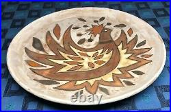 Rare Large Dish Round Vallauris Vintage Signed J. G. Picard Pottery French