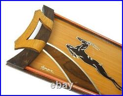 Rare Large French Avantgarde Gazelles Cocktail Tray Art Deco 30s Signed Dope