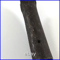 Rare signed antique primitive iron long handled metal large ladle scoop