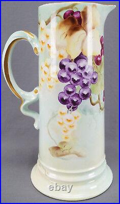 Rosenthal Hand Painted Artist Signed G. S. Wagner Grapes Tankard / Pitcher 1927