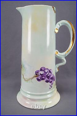 Rosenthal Hand Painted Artist Signed G. S. Wagner Grapes Tankard / Pitcher 1927