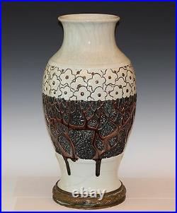 Ryosai Studio Porcelain Signed Old Antique Large Japanese Ikebana Flower Vase