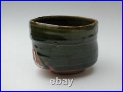 Signed KEN MATSUZAKI Large Oribe Chawan Japanese Studio Art Pottery Bowl Tea Cup