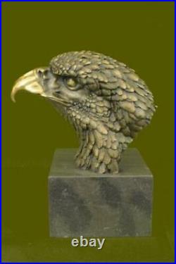 Signed Original Impressive Large Eagle Bird Wild Life Marble Base Figurine Decor
