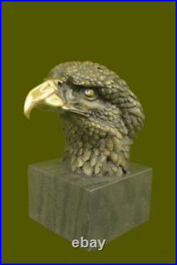 Signed Original Impressive Large Eagle Bird Wild Life Marble Base Figurine Decor