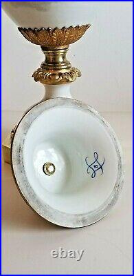 Stunning Large 19C French Sevres H/P Porcelain Gilt Bronze Vase Signed