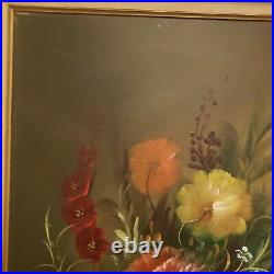 Stunning Vintage Still Life Framed Oil on Canvas Painting Signed