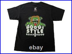 VINTAGE 90s Autographed Road Dogg Doggy Style 1998 T-shirt L Wrestling WCW WWF