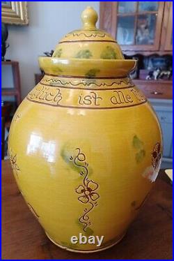 Very Large Lester Breininger Lidded Jar with Birds Dated 1991