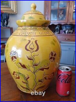 Very Large Lester Breininger Lidded Jar with Birds Dated 1991