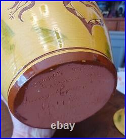 Very Large Lester Breininger Lidded Jar with Birds Dated 1991