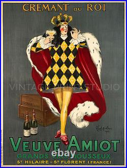 Veuve Amiot 1922 Cappiello Vintage French Champagne Giclee Canvas Print 30x40