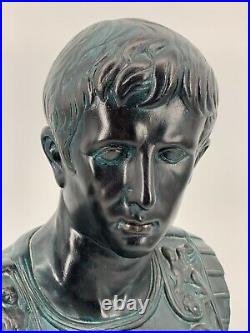 Vintage 1974 Signed Large Julius Caesar Roman Emperor Plaster Bust Statue 24 T