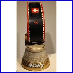 Vintage 1983 Swiss original Cow Large Rare Bronze Bell signed GUSSET Uetendorf