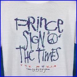 Vintage 80s PRINCE SIGN O' THE TIMES MOVIE T-Shirt LARGE concert rock pop thin