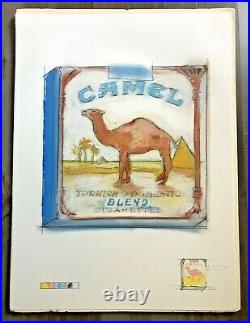Vintage Art Signed Bill Iles'Camel Cigarettes' Advert Original Pastel Painting