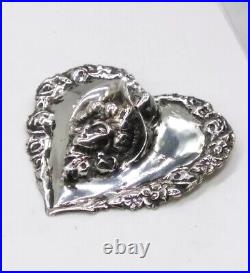 Vintage Brooch Large Solid Sterling Silver Art Nouveau Antique Signed
