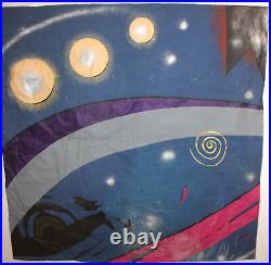 Vintage Large Abstract Futurist Oil Painting