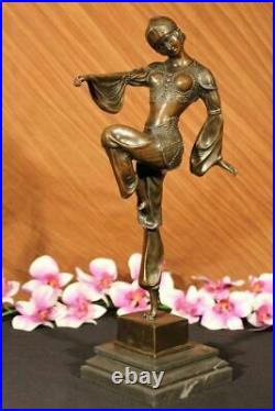 Vintage Large Art Deco Dancer Dimitri Chiparus Bronze Sculpture Signed Figure