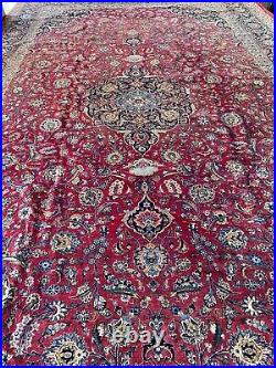 Vintage Large Signed Antique Kashane Original Hand Made Rug 5.45x3.25 Meters