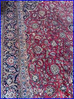 Vintage Large Signed Antique Kashane Original Hand Made Rug 5.45x3.25 Meters