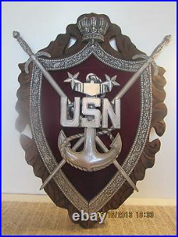 Vintage Large U. S. Navy Wood Recruitment Sign