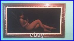 Vintage Masterpiece Painting Nude Women Signed by Artist Wattier size 54.6 in