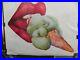 Vintage Poster Cream #654 30x40 Glossy Lips and Ice Cream Cone. Signed 1970
