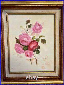 Vintage- Romantic Roses -signed &Framed Artwork By Barbara Jean Engle
