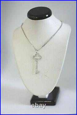 Vintage Signed And Numbered Tiffany & Co Platinum And Diamonds Large Key Pendan