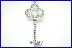 Vintage Signed And Numbered Tiffany & Co Platinum And Diamonds Large Key Pendan