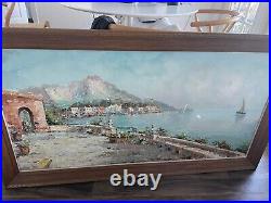 Vintage Signed Antonio DeVity Oil Canvas Painting Italy Stamped 24x48 Verified