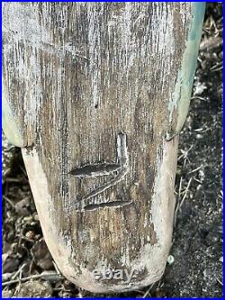 Vintage Signed Hand Carved Wooden Angel Cherub Wall Hanger