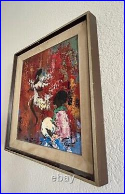 Vintage Signed Oil On Canvas Painting Signed Vargas African Art Dancing Woman