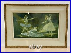 Vintage Three Studies of Moira Shearer Ballerina Print Signed W. Russel Flint